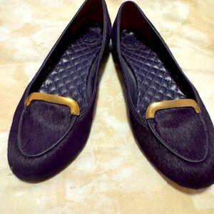 Tory Burch Purple Calf-Hair Loafers